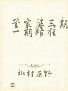管家婆三期必开一期精准