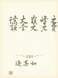 徐大巅峰之路小说全文免费阅读