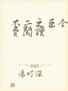 不二之臣全文免费阅读封面