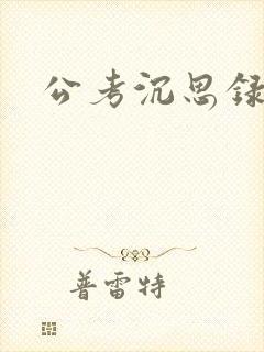 公考沉思录封面