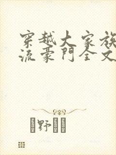 穿越大家族之风流豪门全文阅读