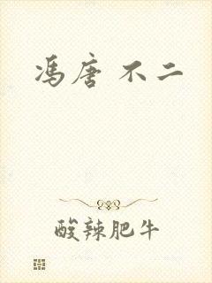 冯唐 不二封面