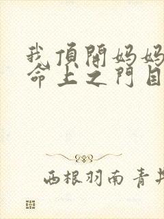 我顶开妈妈的生命上之门目录封面