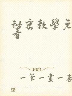 秘密教学免费观看封面