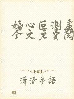 婚心叵测卢丹妮全文免费阅读小说