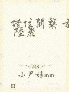 错位关系 方糖 陆岩封面