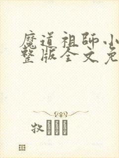 魔道祖师小说完整版全文免费阅读封面