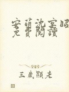 安萌沈宴昭小说免费阅读