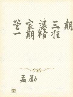 管家婆三期必开一期精准
