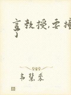 言教授,要撞坏了封面