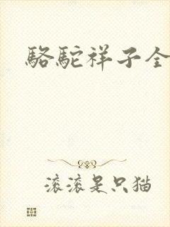 骆驼祥子全文封面