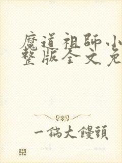 魔道祖师小说完整版全文免费阅读下载封面