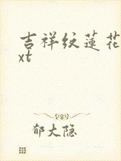 吉祥纹莲花楼txt