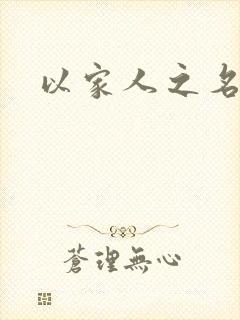 以家人之名小说封面