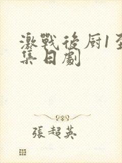 激战后厨1至5集日剧封面
