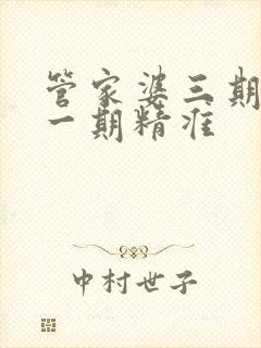 管家婆三期必开一期精准