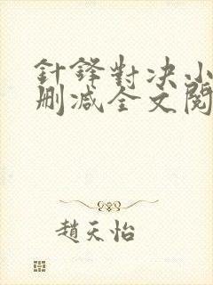 针锋对决小说未删减全文阅读