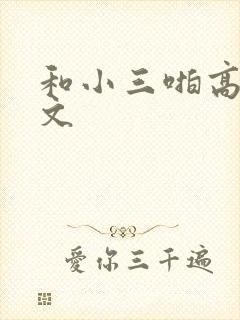 和小三啪高辣h文封面