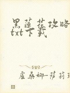 黑莲花攻略手册txt下载封面