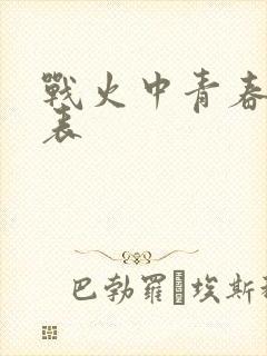 战火中青春演员表