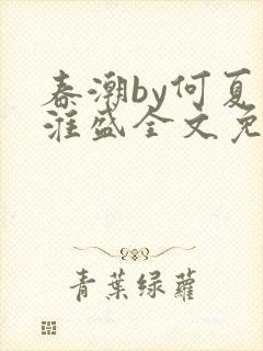 春潮by何夏江淮盛全文免费阅读笔趣阁封面