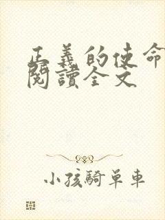 正义的使命免费阅读全文