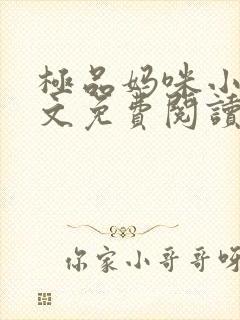 极品妈咪小说全文免费阅读