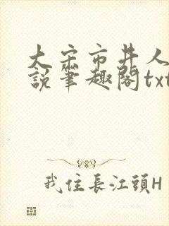 大宋市井人家小说笔趣阁txt