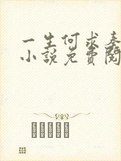 一生何求秦菲雪小说免费阅读