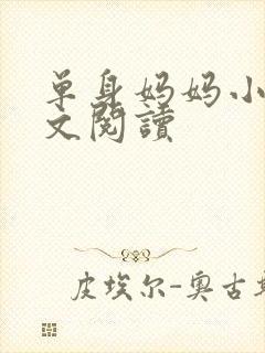 单身妈妈小说全文阅读封面