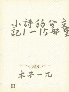 小诗的公交车日记1一15哪里能看