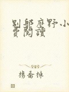 别那么野小说免费阅读封面