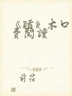 《赌》木口银免费阅读封面