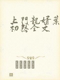 上门龙婿叶辰萧初然全文