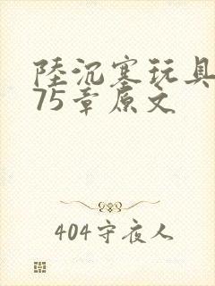陆沉塞玩具高速75章原文