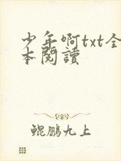 少年啊txt全本阅读封面