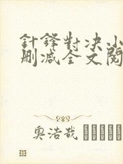 针锋对决小说未删减全文阅读