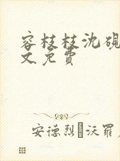 容枝枝沈砚书全文免费封面