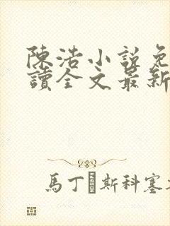 陈浩小说免费阅读全文最新