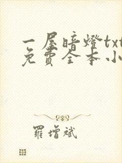 一屋暗灯txt免费全本小说电子书