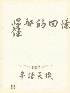 慢哪的回忆录目录