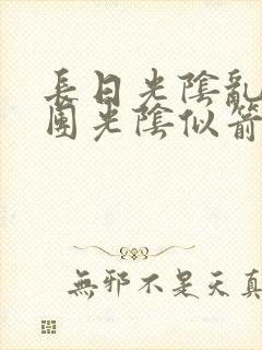 长日光阴乱作一团光阴似箭免费阅读