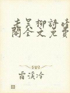 老吴柳诗晴笔趣阁全文免费阅读