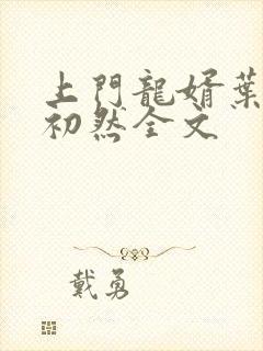 上门龙婿叶辰萧初然全文