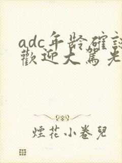 adc年龄确认欢迎大驾光临小说