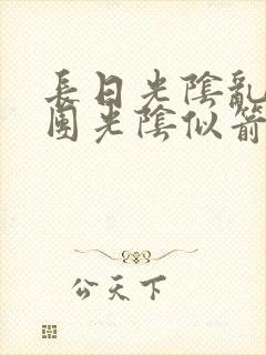 长日光阴乱作一团光阴似箭封面