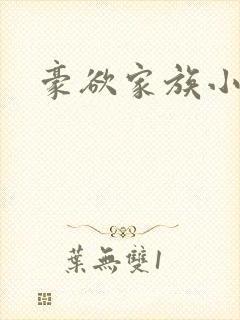 豪欲家族小说封面