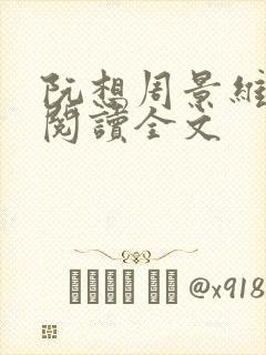 阮想周景维免费阅读全文封面