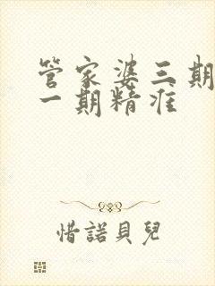 管家婆三期必开一期精准