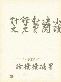 针锋对决小说全文免费阅读完整版封面